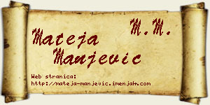 Mateja Manjević vizit kartica